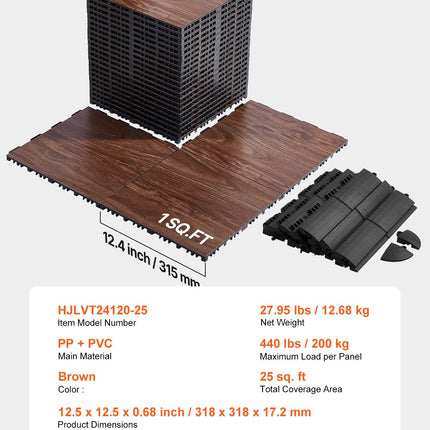 Šokių grindų plytelės VEVOR HJLVT24120-25, 2,32 m²