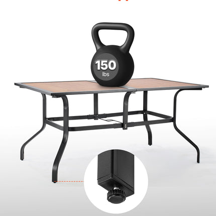 Lauko valgomojo stalas VEVOR WZ556-1, 150 cm ilgio
