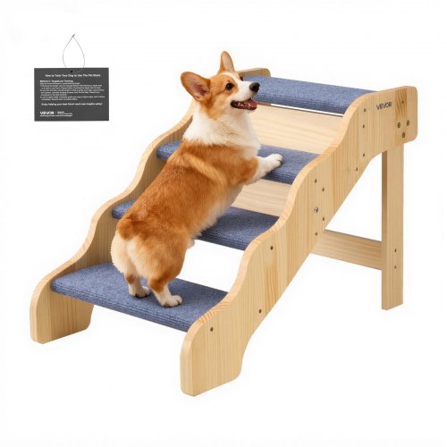 Mediniai laipteliai augintiniams VEVOR ZD-25DOG02, 4 pakopų, iki 68 kg