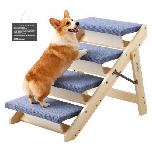 Mediniai laipteliai augintiniams VEVOR ZD-25DOG06, 4 pakopų, iki 68 kg