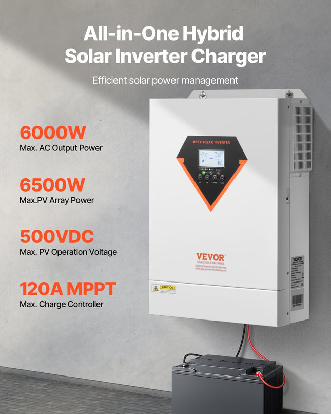 Hibridinis saulės inverteris VEVOR EM6200-48L, 6000W
