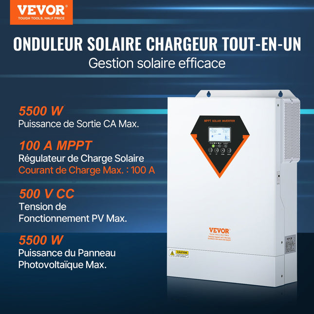 Hibridinis saulės inverteris VEVOR EM5500-48L, 5500W