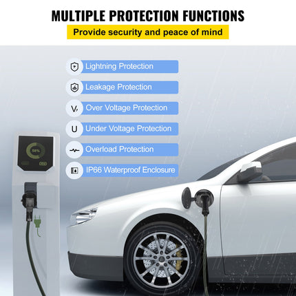 Nešiojamas elektromobilių įkroviklis VEVOR CDQ 2.3KW10A, Type 2, 2.3 kW