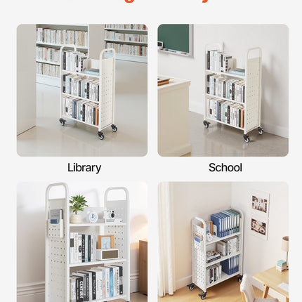 Bibliotekos vežimėlis knygoms VEVOR HXTC-3LD, 150 kg keliamoji galia