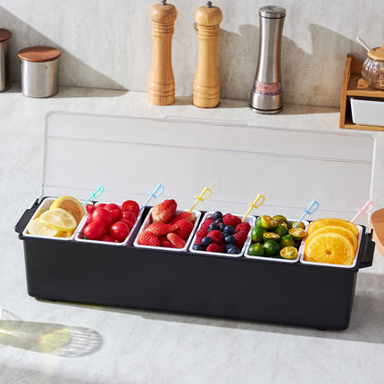 Šaldomas ingredientų indas VEVOR C-1220, 6 skyriai