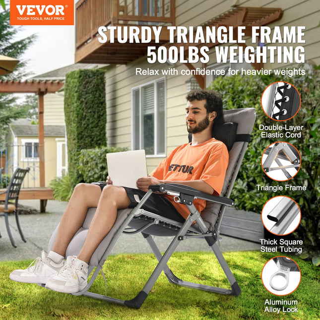 Nulinės gravitacijos kėdė VEVOR HQB-FAN002, 226,8 kg apkrova