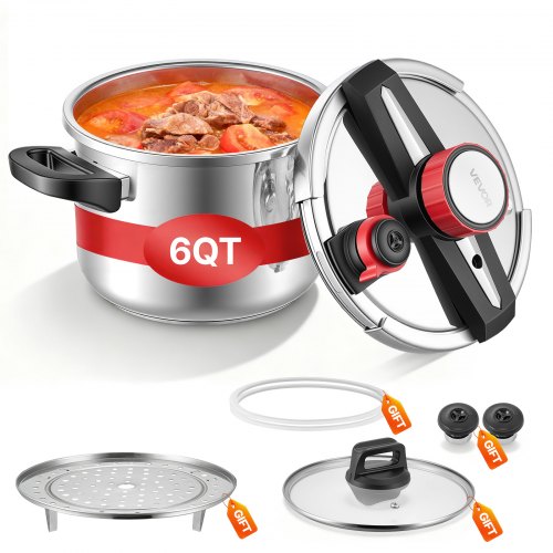 Greitpuodis VEVOR 22cm/6L, 6 litrų talpa