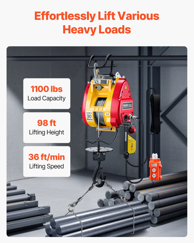 Elektrinė gervė-keltuvas VEVOR LES-500, 500 kg keliamoji galia