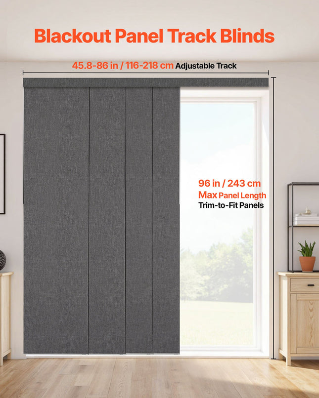 Panelinių užuolaidų sistema VEVOR PB-32-B2, 116–218 cm plotis