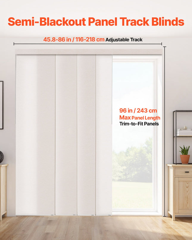 Panelinių užuolaidų sistema VEVOR PB-32-G2, 116–218 cm plotis