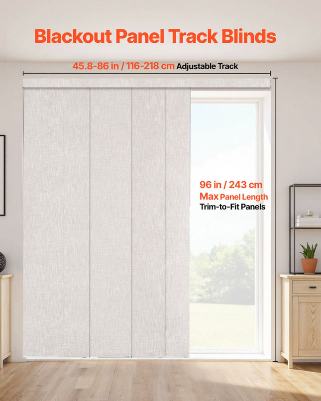 Panelinių užuolaidų sistema VEVOR PB-32-B3, 116–218 cm plotis