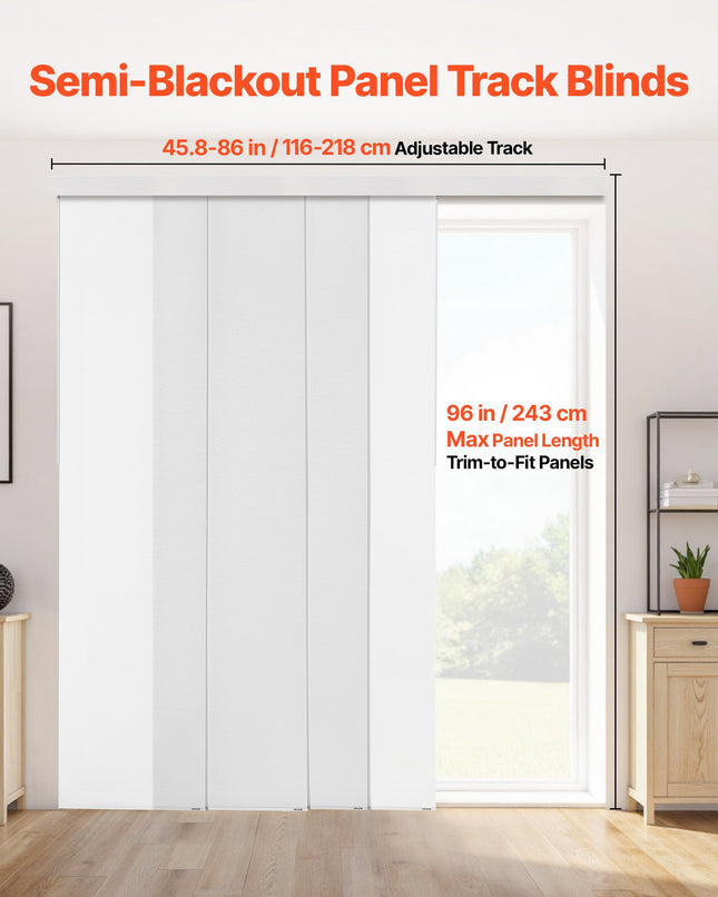 Panelinių užuolaidų sistema VEVOR PB-32-G1, 116–218 cm plotis
