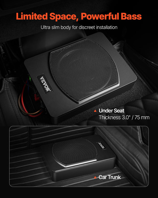Automobilinis žemų dažnių garsiakalbis po sėdyne VEVOR YL-1012C, 240 W