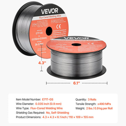 Suvirinimo viela VEVOR E71T-GS, 0.9 mm
