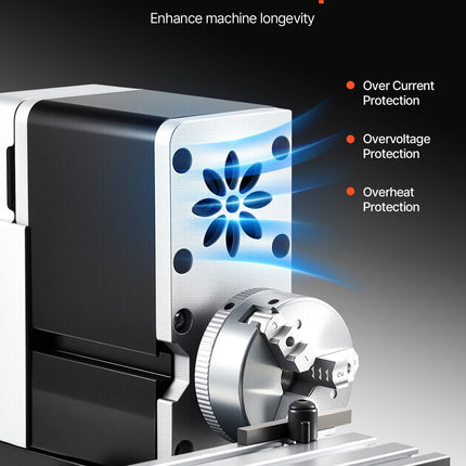 Mini metalo tekinimo staklės VEVOR 7X12, 20 000 sūk./min.