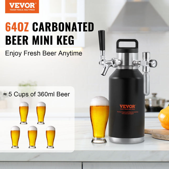 Mini alaus statinaitė (growler) VEVOR KIT BEER-22, 1,89 l