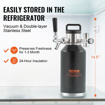 Mini alaus statinaitė (growler) VEVOR KIT BEER-22, 1,89 l