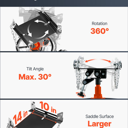 Pavarų dėžių keltuvas VEVOR 1100ORANGEJACK, 500 kg