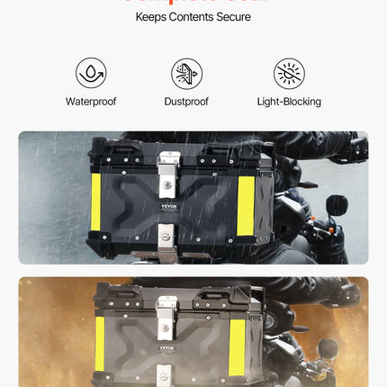 Motociklo galinė dėžė VEVOR 65L-B, 65 l talpa