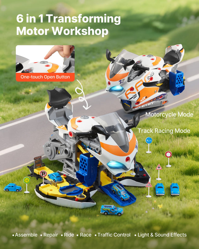 Žaislinis motociklo variklis VEVOR D003-3, 25 dalių rinkinys