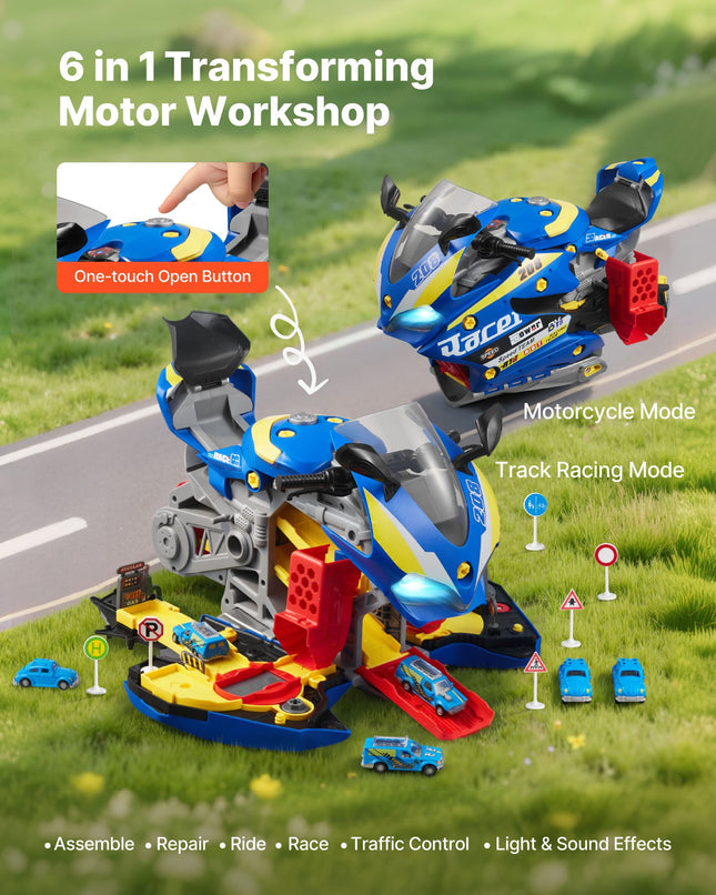 Žaislinis motociklo variklis VEVOR D003-4, 25 dalių rinkinys