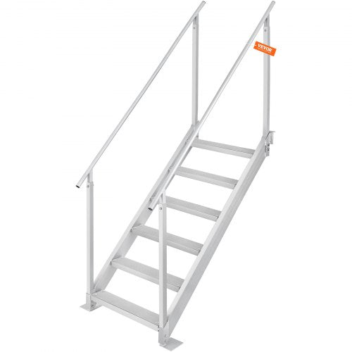 Aliuminio kopėčios lieptui VEVOR 6 pakopų, reguliuojamas aukštis 109-130 cm
