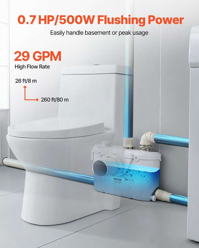 Smulkinantis nuotekų siurblys VEVOR FLO500-BE, 500 W