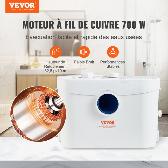 Smulkinantis nuotekų siurblys VEVOR FLO700, 700 W