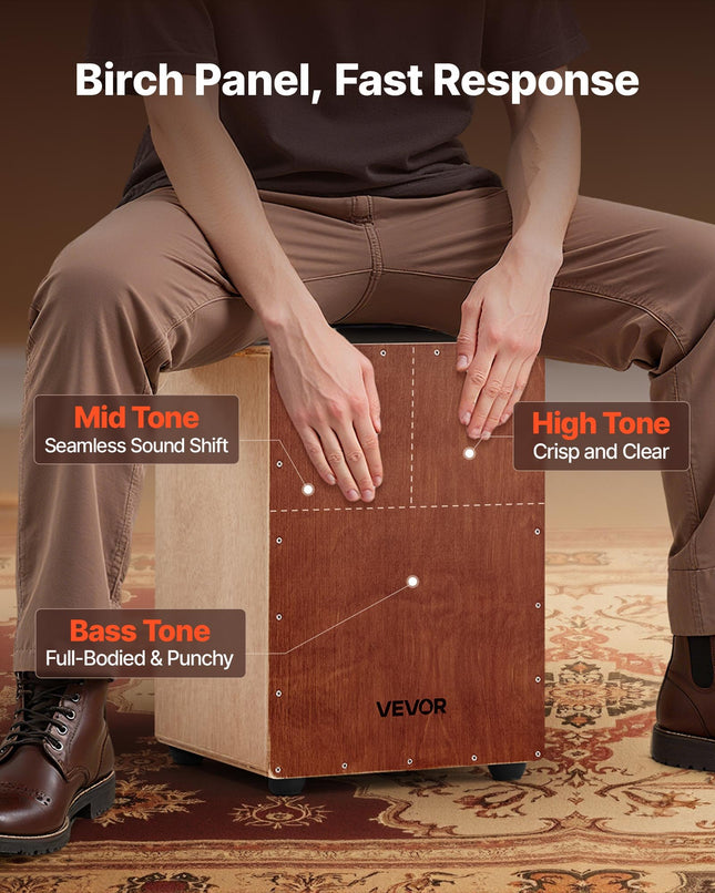 Kachonas (Cajon būgnas) VEVOR SN12-A2, 305 x 305 x 430 mm