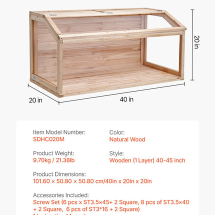 Medinis graužikų narvas VEVOR SDHC020M, 101,6 x 50,8 x 50,8 cm