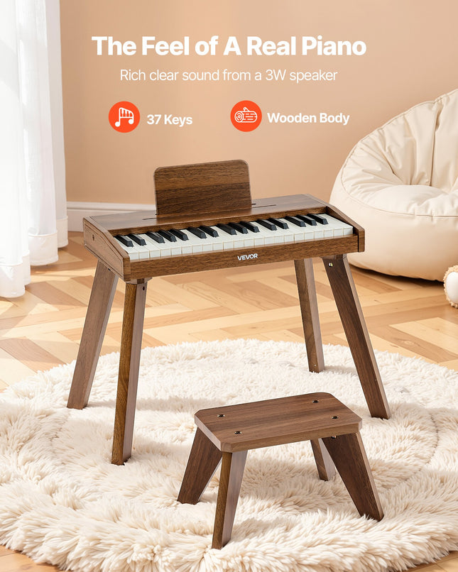 Vaikiškas skaitmeninis pianinas VEVOR SLW99802D, 37 klavišai