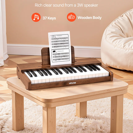 Vaikiškas skaitmeninis pianinas VEVOR SLW3706G, 37 klavišai