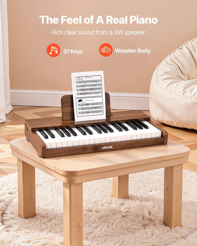 Vaikiškas skaitmeninis pianinas VEVOR SLW3706G, 37 klavišai