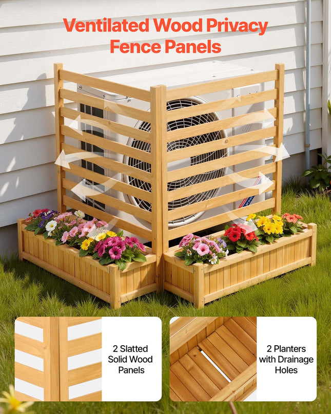 Medinė kiemo pertvara VEVOR SS002, 914 x 1143 mm