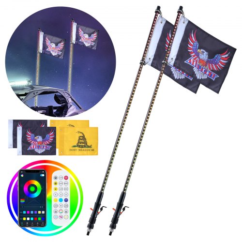 LED antenos-šviesos VEVOR WM-31120RGB-XC-XH-2, 1,2 m