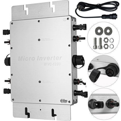 Saulės mikro inverteris VEVOR 1200W, MPPT IP65