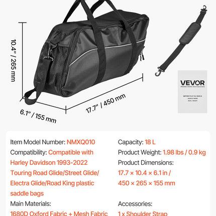 Motociklo krepšių įdėklas VEVOR NMXQ010, 18 L