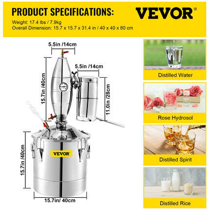 Alkoholio distiliavimo aparatas VEVOR Moonshine Still, 50 l