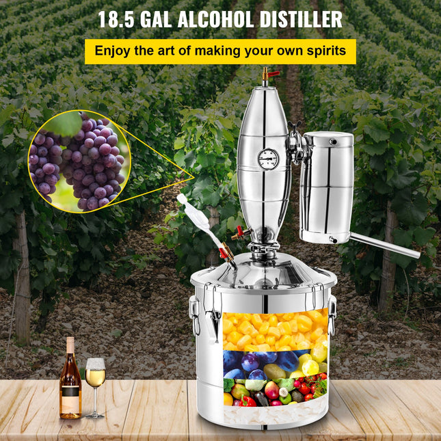 Alkoholio distiliavimo aparatas VEVOR 70L, 70 l talpa