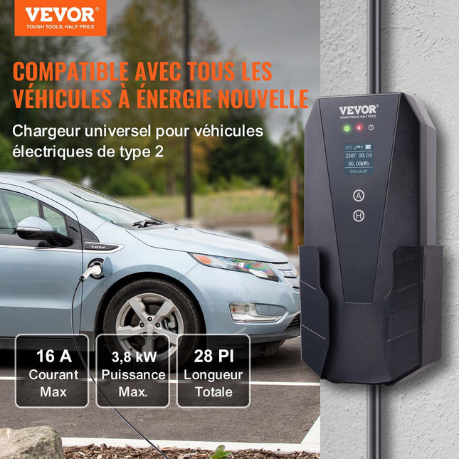 Nešiojamas elektromobilių įkroviklis VEVOR EV-B06-EU003B, 3.7 kW