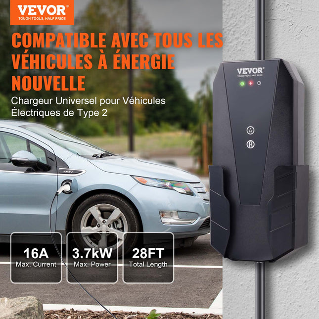 Nešiojamas elektromobilių įkroviklis VEVOR EV-B06-EU003A, 3.7 kW