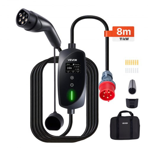 Nešiojama elektromobilių įkrovimo stotelė VEVOR EV-ACS1601PE/K3, 11 kW