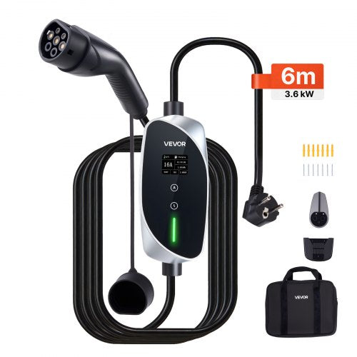 Nešiojamas elektromobilių įkroviklis VEVOR EV-ACS1602E/K3, 3.6 kW