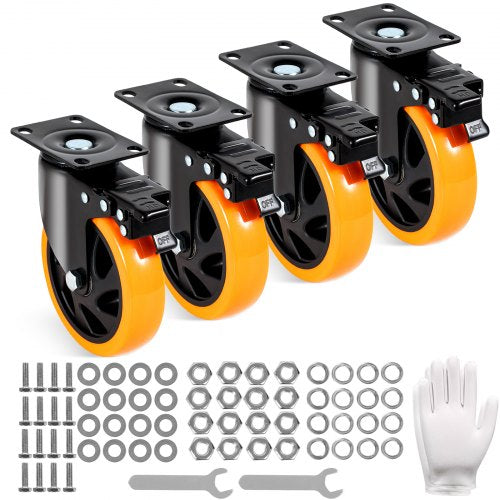 Transportavimo ratukai VEVOR CC-PBJL-5, 12,7 cm skersmens, 4 vnt. komplektas