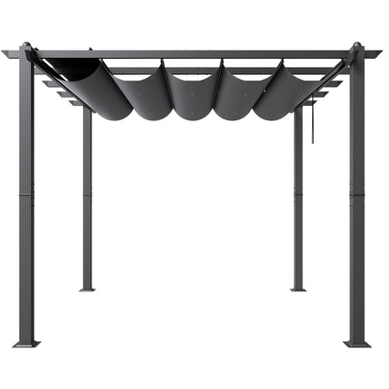 Pergola VEVOR JDG-098-33DBE, 3x3 m su ištraukiamu stogeliu