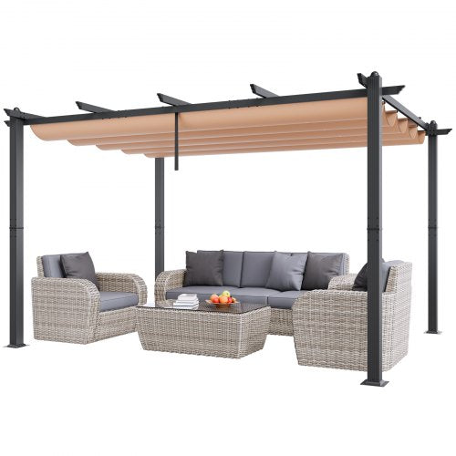 Pergola su ištraukiamu stogeliu VEVOR JDG-098-34DBE, 3 x 4 m