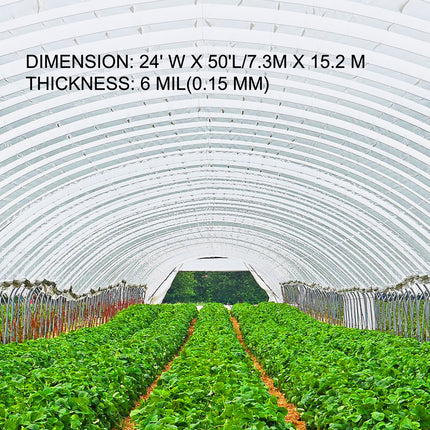 Šiltnamio plėvelė VEVOR 7,3 x 15,2 m, 0,15 mm storio