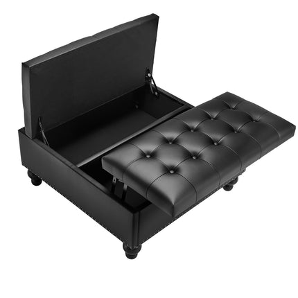Pufas-daiktadėžė VEVOR CWD0099CA-KD-BLACK, 88 cm