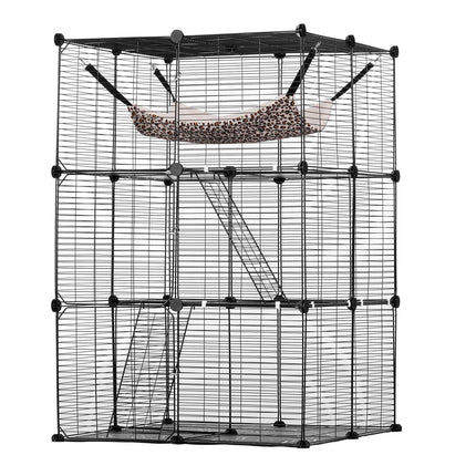 Trijų aukštų narvas katėms VEVOR LS0262, 71x71x104 cm