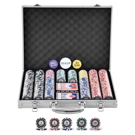 Pokerio rinkinys VEVOR YC-500-2, 500 žetonų